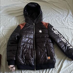 Carhartt Kids Black and Brown Puffer Jacket